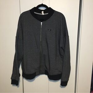 Under Armour Bomber Jacket Gray / Black Size 2X Preowned
